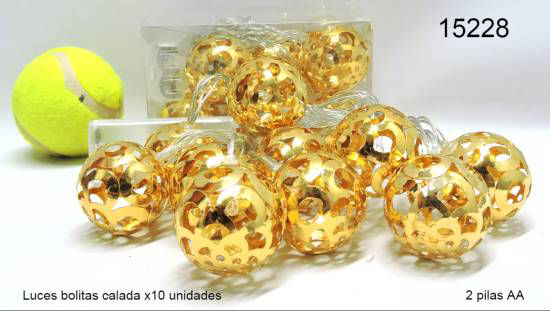 Imagen de LUCES BOLITAS CALADA X 10 UNIDADES A PILAS 10.24